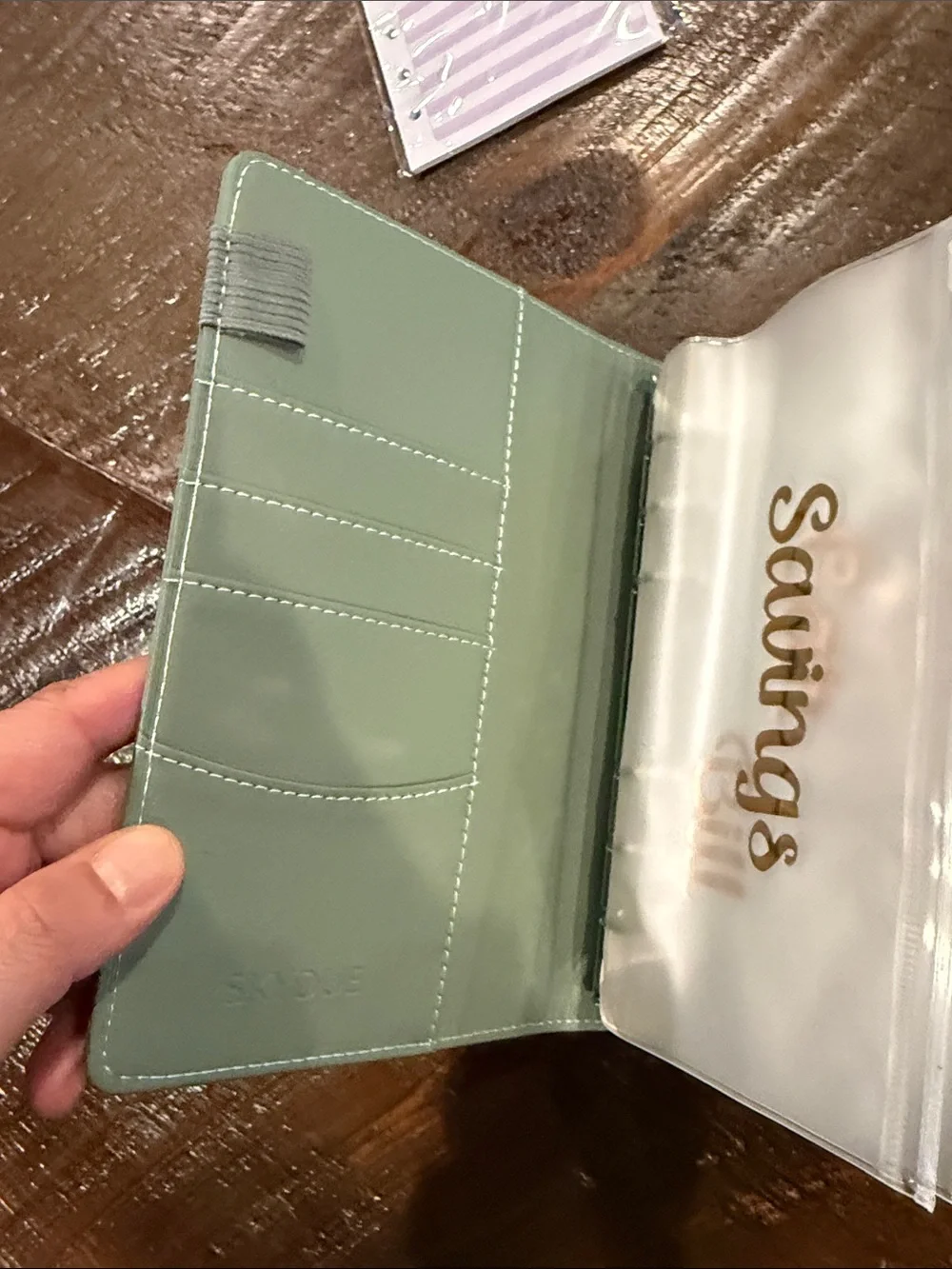 Green Faux Leather Home Planner with Budget Inserts and Script Category Stickers